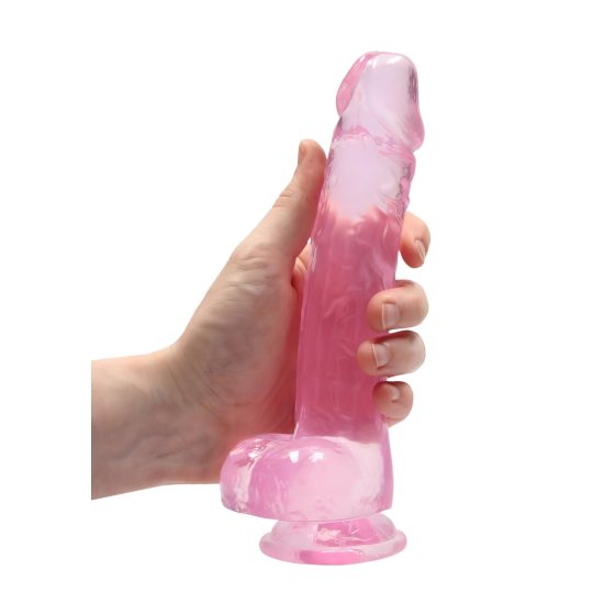 REALROCK - áttetsző élethű dildó - pink (19cm)