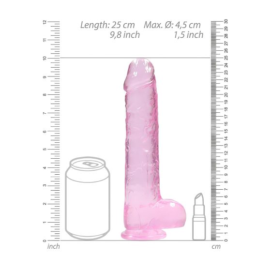 REALROCK - áttetsző élethű dildó - pink (22cm)