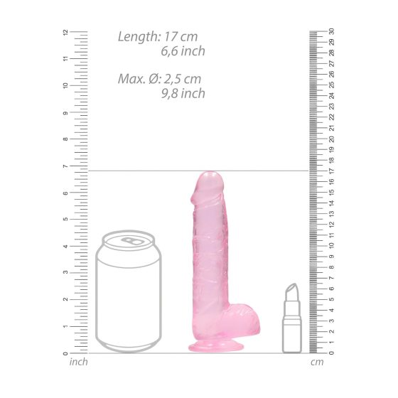 REALROCK - áttetsző élethű dildó - pink (15cm)