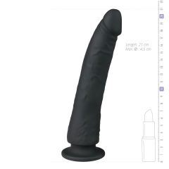   Easytoys - tapadótalpas 100% szilikon dildó (21cm) - fekete