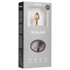   Easytoys Fox NO5 - fém anál plug rókafarokkal (arany-ezüst)