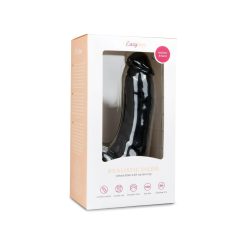 Easytoys - tapadótalpas, herés dildó (20cm) - fekete