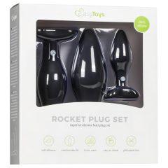 Easytoys Rocket - anál dildó szett - fekete (3 részes)