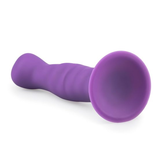 Easytoys - hullámos, tapadótalpas dildó (lila)