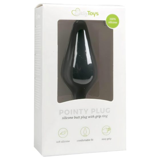 Easytoys Pointy Plug S - anál plug (fekete) - kicsi