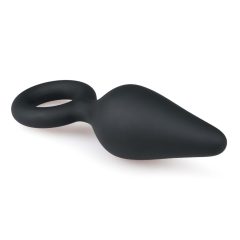   Easytoys Pointy Plug - fogógyűrűs anál dildó - közepes (fekete)