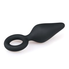   Easytoys Pointy Plug - fogógyűrűs anál dildó - közepes (fekete)