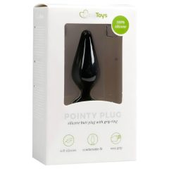   Easytoys Pointy Plug - fogógyűrűs anál dildó - közepes (fekete)