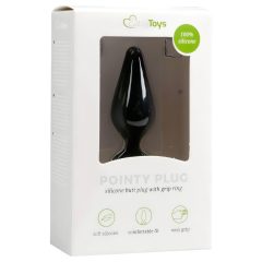   Easytoys Pointy Plug - fogógyűrűs anál plug - közepes (fekete)