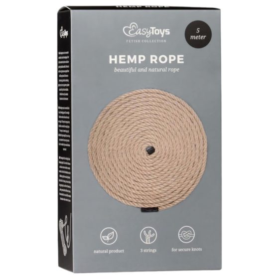 Easytoys Hemp Rope - bondage kötél (5m) - natúr