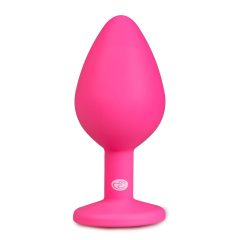   Easytoys Diamond - fehér köves anál dildó (közepes) - pink