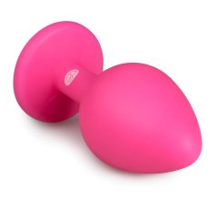   Easytoys Diamond - fehér köves anál dildó (közepes) - pink