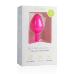 / Easytoys Diamond Small - anál plug (pink-fehér)