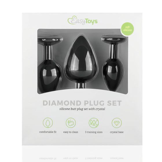 Easytoys Diamond - anál plug szett (fekete)