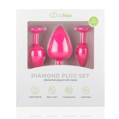 Easytoys Diamond - anál plug szett (pink)