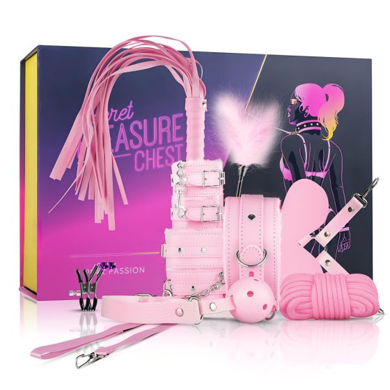 Secret Pleasure Chest - haladó BDSM készlet - 14 részes (pink)