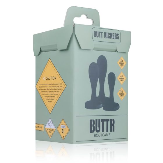 / BUTTR Butt Kickers - anál dildó szett - fekete (3 részes)