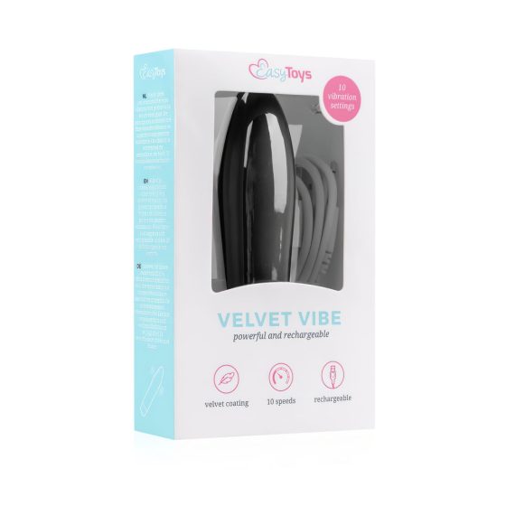 Easytoys Velvet Vibe - akkus rúd vibrátor (fekete)