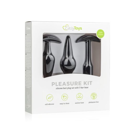 Easytoys Pleasure kit - változatos anál plug szett (fekete)