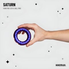   Hueman Saturn - akkus, vízálló vibrációs péniszgyűrű (lila)