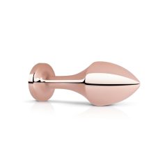 Rosy Gold Butt Plug - fekete köves anál plug (rosegold)