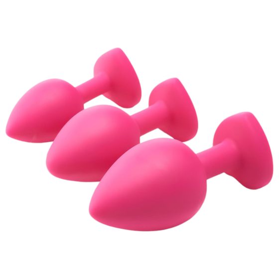 Flirts anal training kit - anál plug szett (3db) - pink