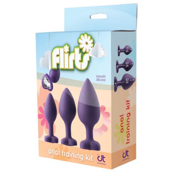 Flirts anal training kit - anál plug szett (3db) - lila