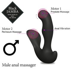   FEELZTOYS Black Jamba - rádiós, melegítős anál vibrátor (fekete)