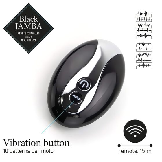 FEELZTOYS Black Jamba - rádiós, melegítős anál vibrátor (fekete)