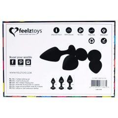 FEELZTOYS Bibi - anál dildó szett - fekete (3 részes)