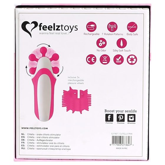 FEELZTOYS Clitella - akkus, forgó, orál vibrátor (pink)