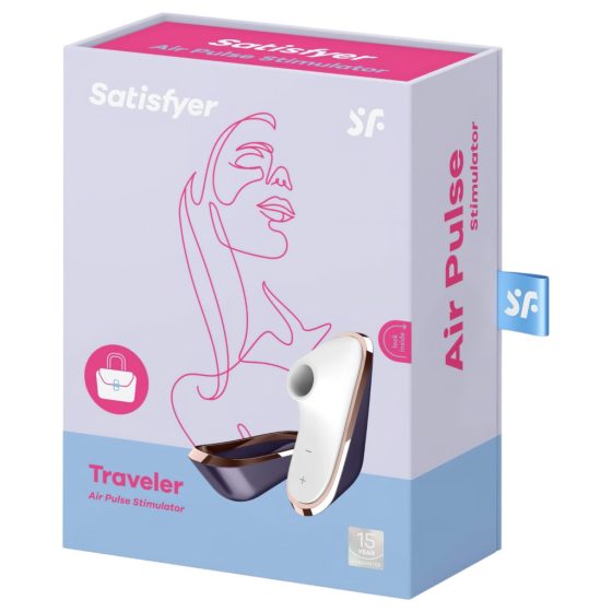 Satisfyer Traveler - utazó akkus csiklóizgató (fekete-fehér)