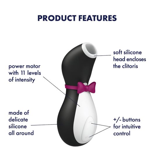 Satisfyer Penguin - akkus, vízálló csiklóizgató (fekete-fehér)