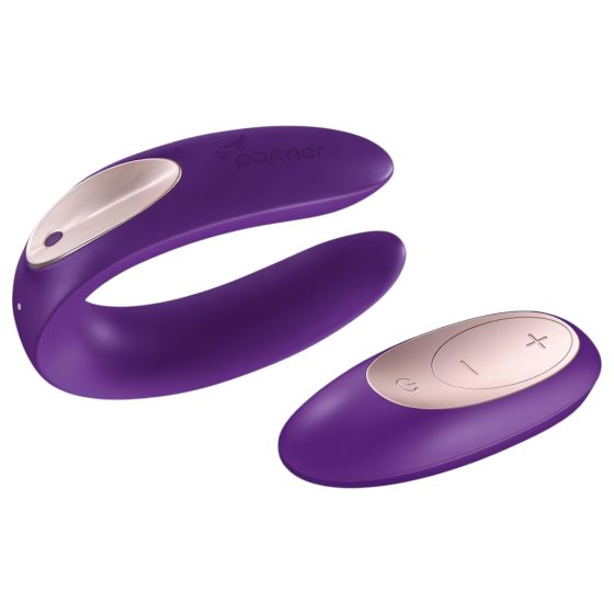 Satisfyer Double Plus Remote - rádiós, akkus párvibrátor (lila)