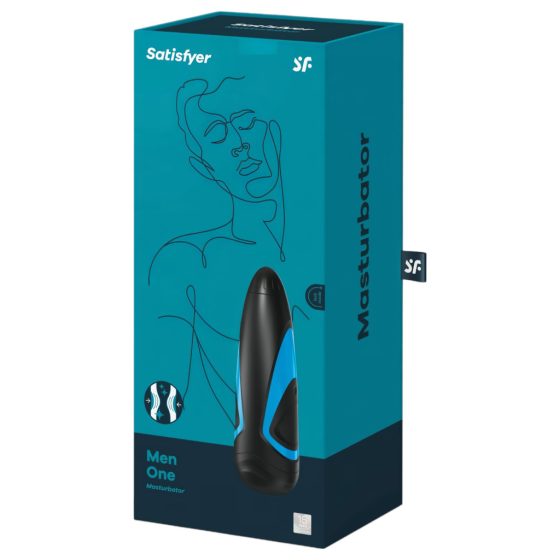 Satisfyer Men One - szívó maszturbátor (kék-fekete)