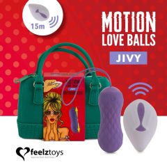   FEELZTOYS Jivy - akkus, rádiós, vízálló, lökő vibrációs tojás (lila)