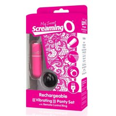   Screaming O Panty Set - akkus, rádiós vibrációs tanga (pink) S-L