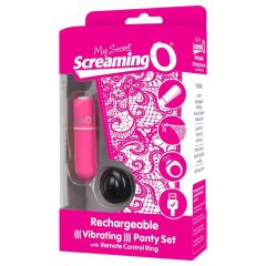   Screaming O Panty Set - akkus, rádiós vibrációs tanga (pink) S-L