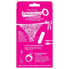   Screaming O Panty Set - akkus, rádiós vibrációs tanga (pink) S-L