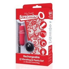   Screaming O Panty Set - akkus, rádiós vibrációs tanga - piros (S-L)