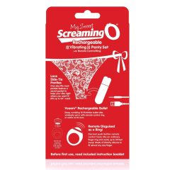   Screaming O Panty Set - akkus, rádiós vibrációs tanga - piros (S-L)