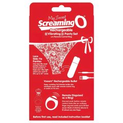   Screaming O Panty Set - akkus, rádiós vibrációs tanga - piros (S-L)