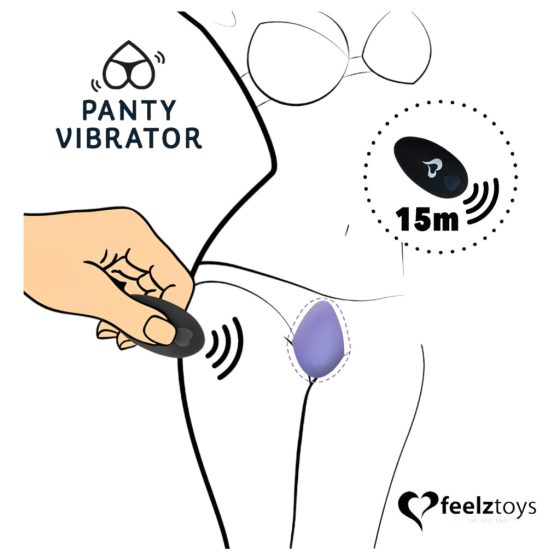 FEELZTOYS Panty - akkus, rádiós csiklóvibrátor (fekete)