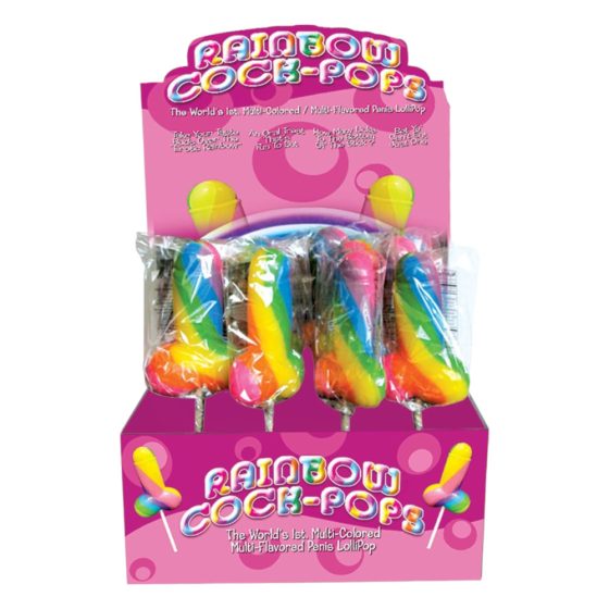 Rainbow Cock Pop - színes péniszes nyalóka (85g) - gyümölcsös