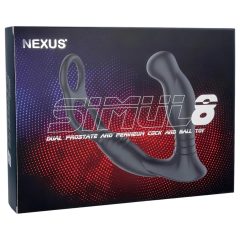   Nexus Simul8 - akkus vibrációs péniszgyűrű anál dildóval (fekete) 