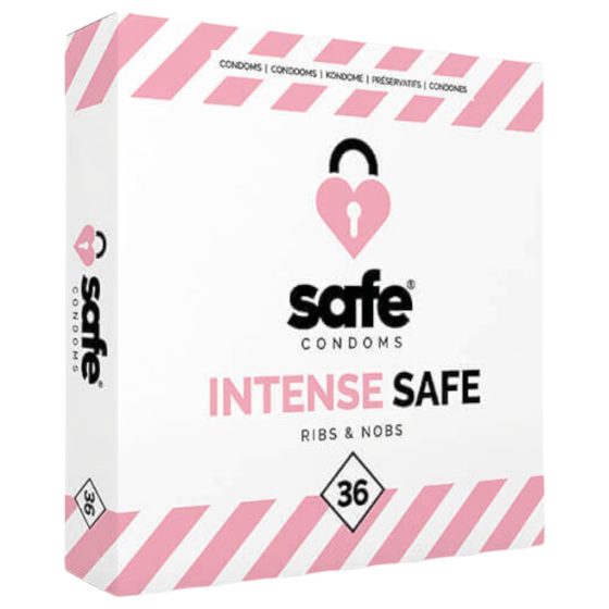 SAFE Intense Safe - Bordázott és pontozott óvszer (36 db)