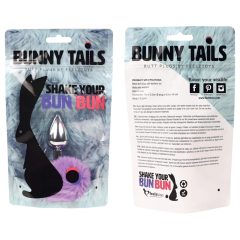   FEELZTOYS Bunny Tails - fém anál plug nyuszifarokkal (ezüst-lila)