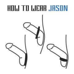   Velv'Or Jason - állítható, szilikon péniszgyűrű (fekete)