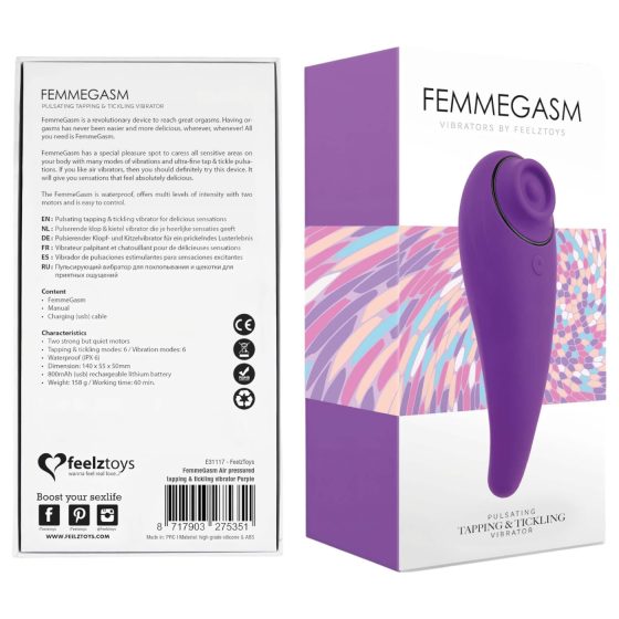 FEELZTOYS Femmegasm - akkus 2in1 csiklóvibrátor (lila)