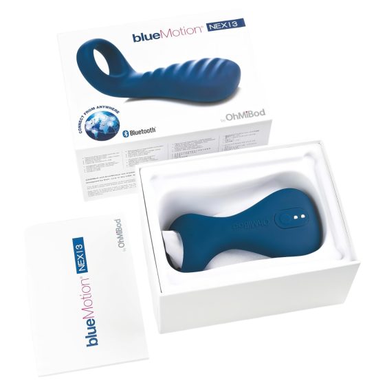 OHMIBOD Bluemotion Nex 3 - okos, vibrációs péniszgyűrű (kék)